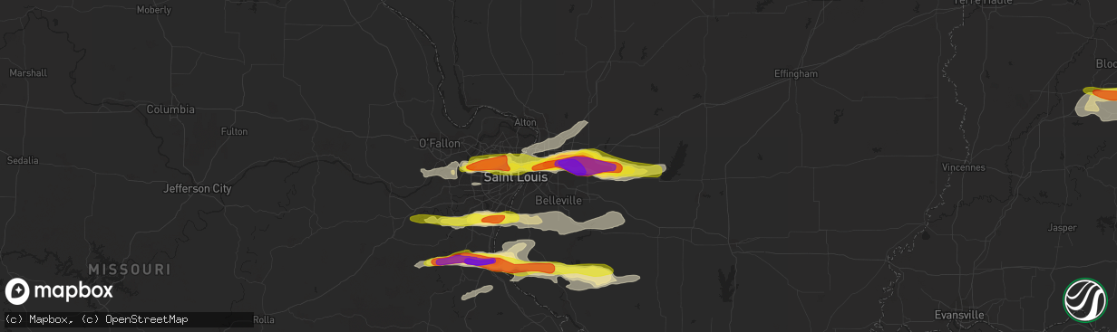 Hail map in Collinsville, IL on November 5, 2017