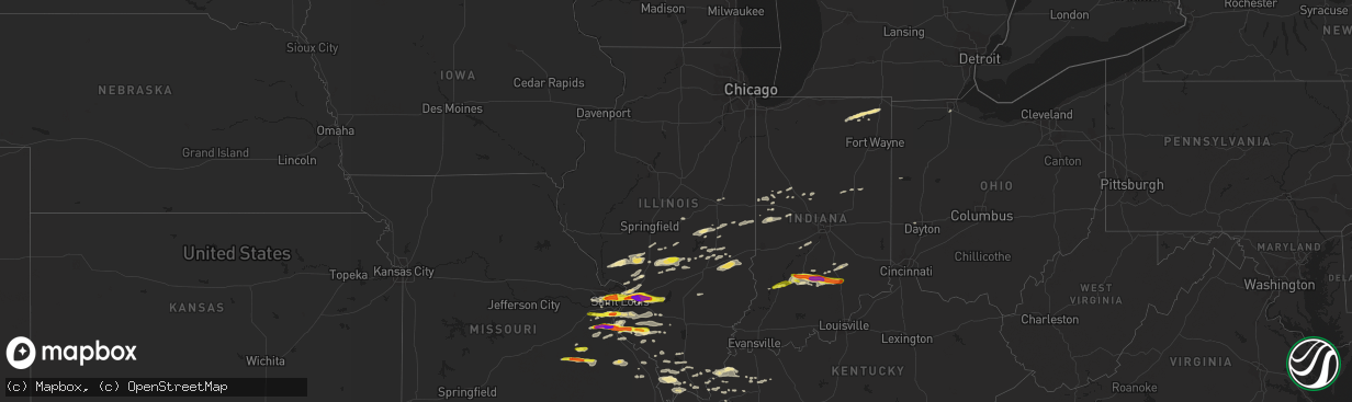 Hail map in Illinois on November 5, 2017