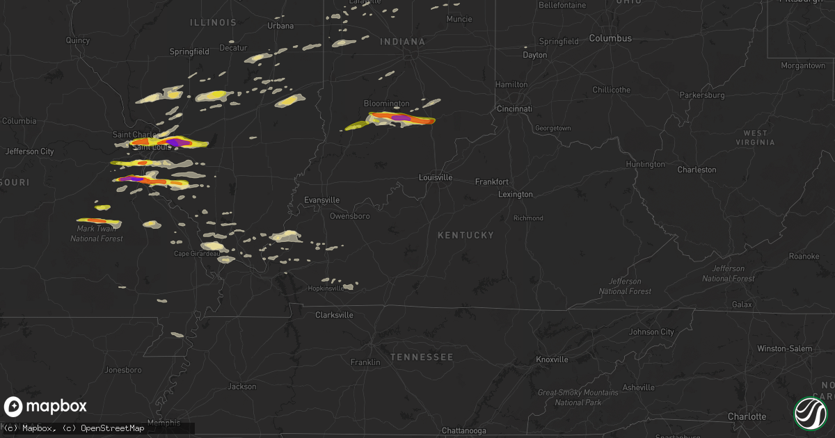 Hail map in Kentucky on November 5, 2017