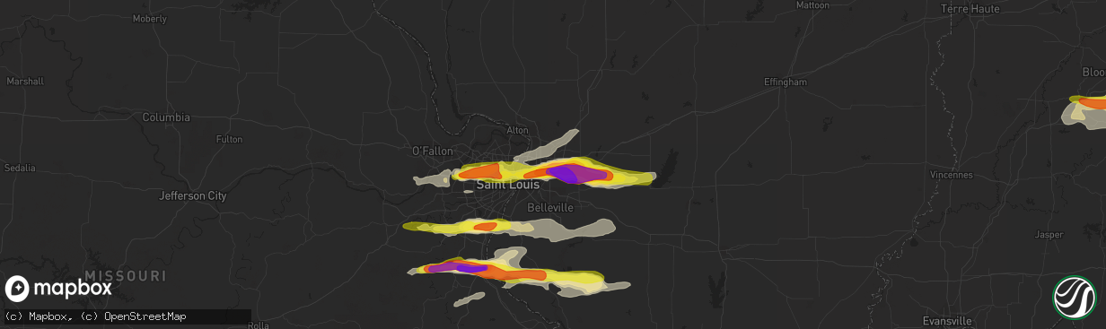 Hail map in Maryville, IL on November 5, 2017