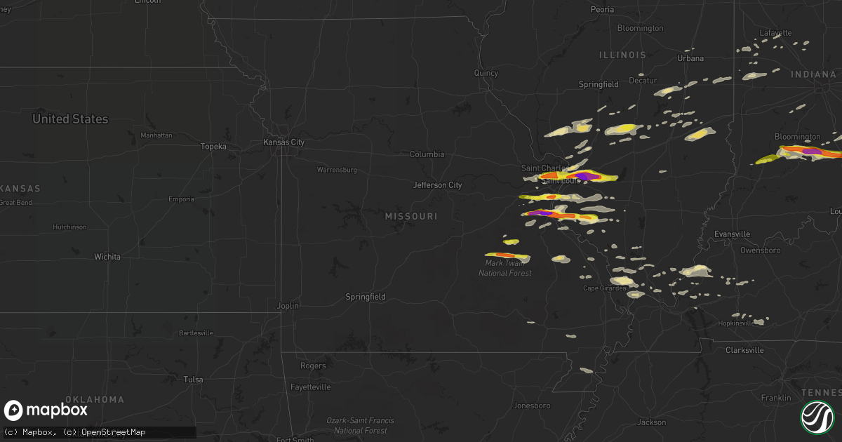 Hail map in Missouri on November 5, 2017
