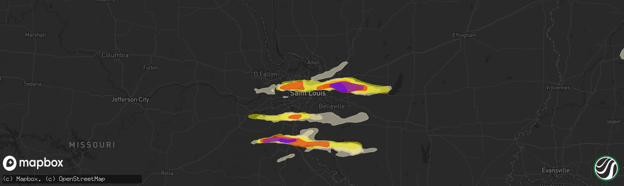 Hail map in Saint Louis, MO on November 5, 2017