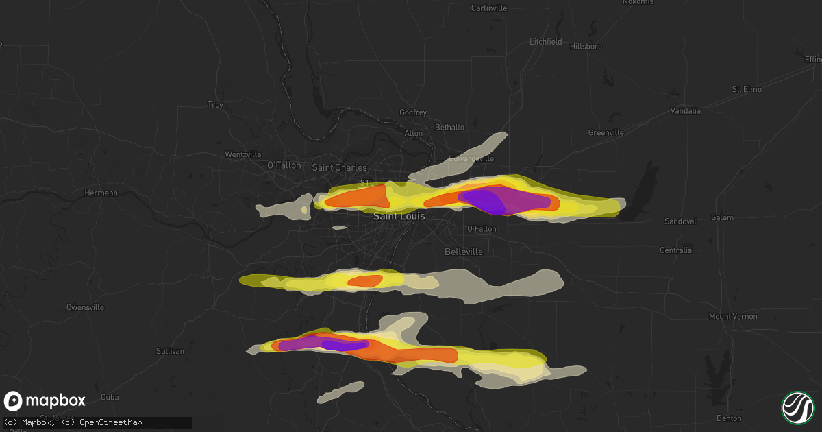 Hail map in Saint Louis, MO on November 5, 2017