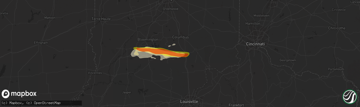 Hail map in Seymour, IN on November 5, 2017