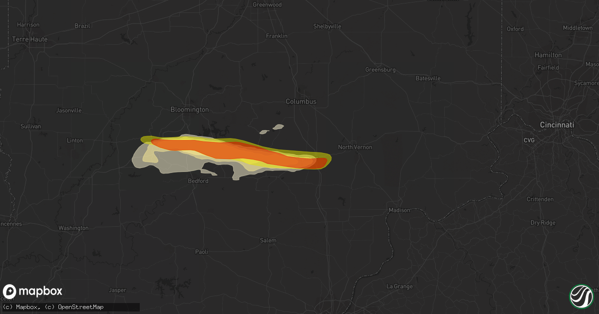 Hail map in Seymour, IN on November 5, 2017