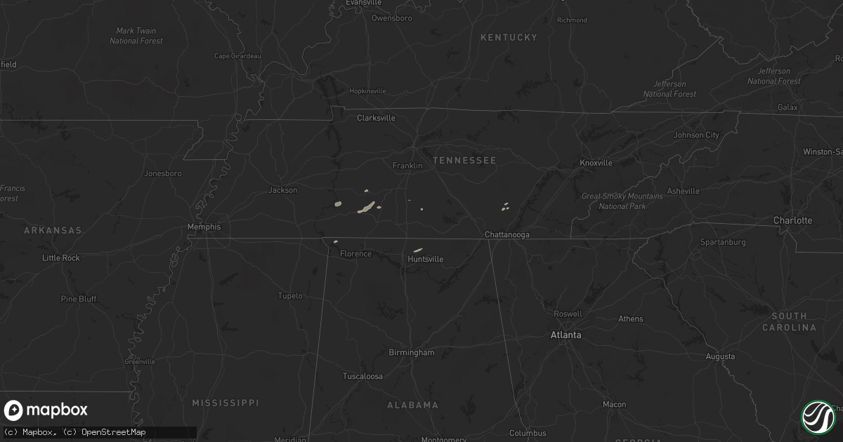 Hail map in Alabama on November 5, 2018