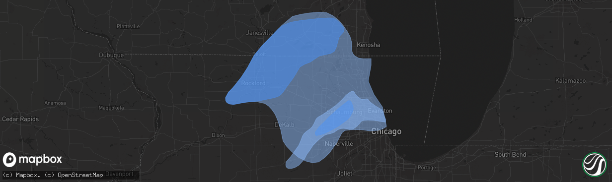 Hail map in Arlington Heights, IL on November 5, 2022
