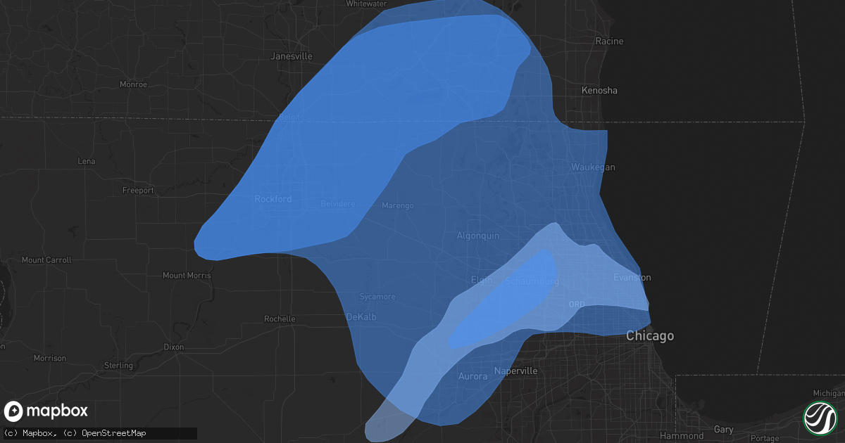 Hail map in Des Plaines, IL on November 5, 2022