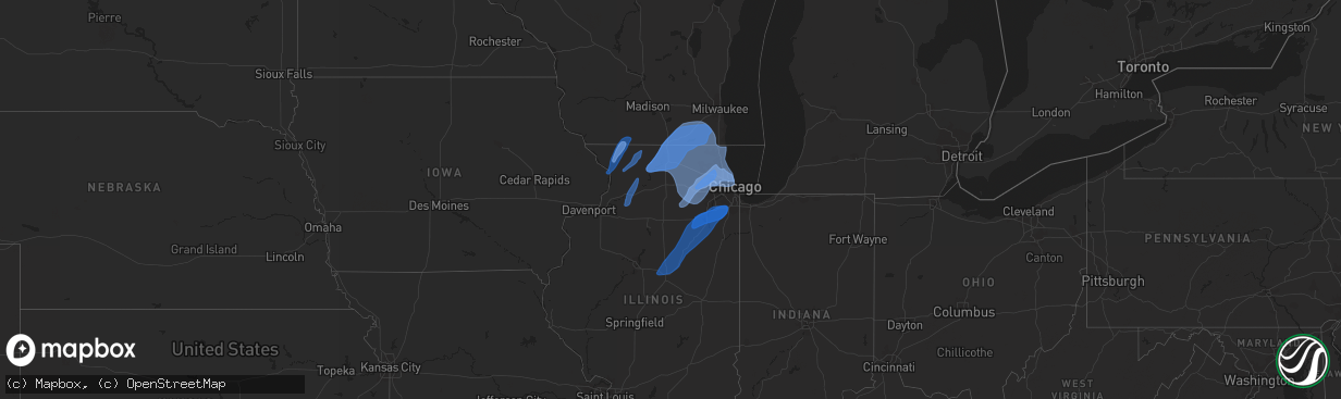 Hail map in Illinois on November 5, 2022