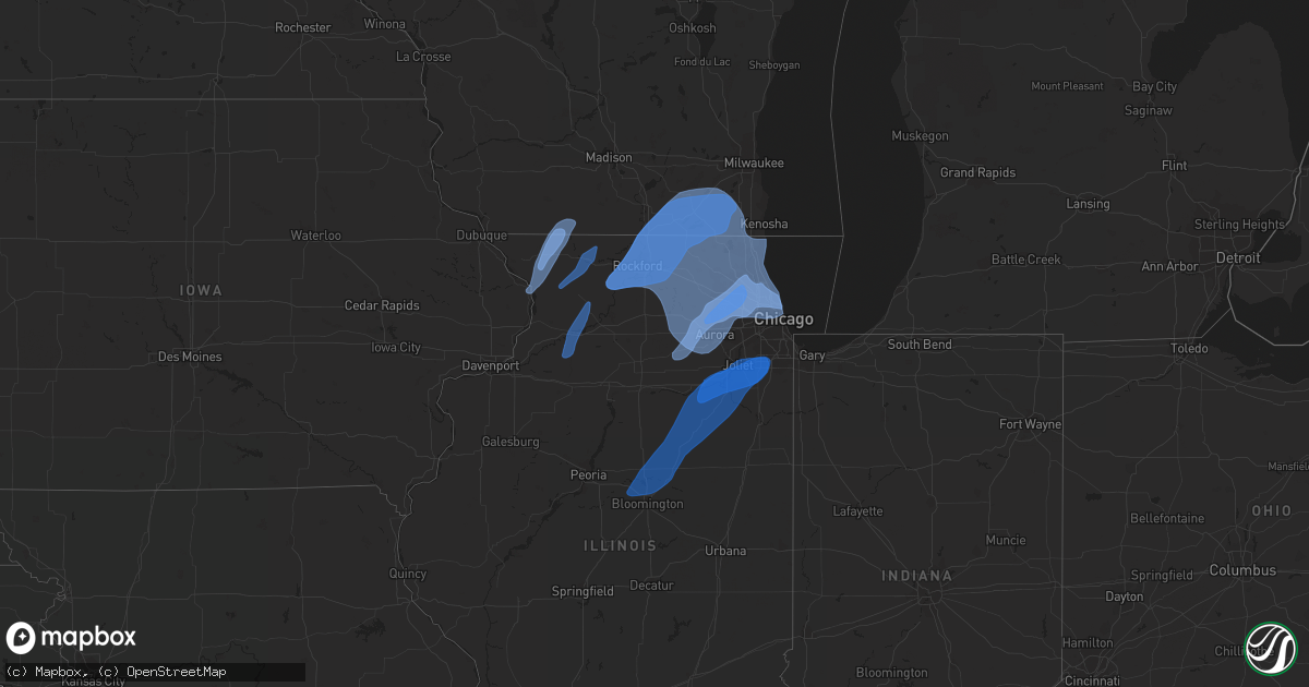 Hail map in Wisconsin on November 5, 2022