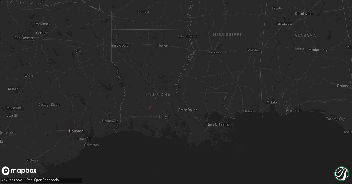Hail map in Louisiana on November 5, 2024