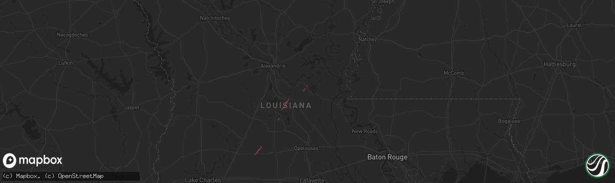 Hail map in Mansura, LA on November 5, 2024