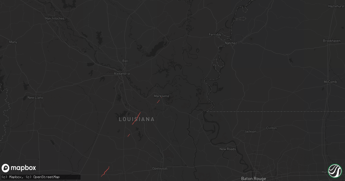 Hail map in Marksville, LA on November 5, 2024