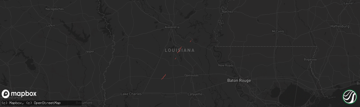 Hail map in Saint Landry, LA on November 5, 2024