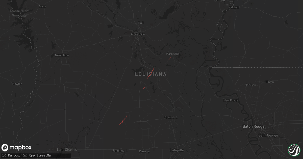 Hail map in Saint Landry, LA on November 5, 2024