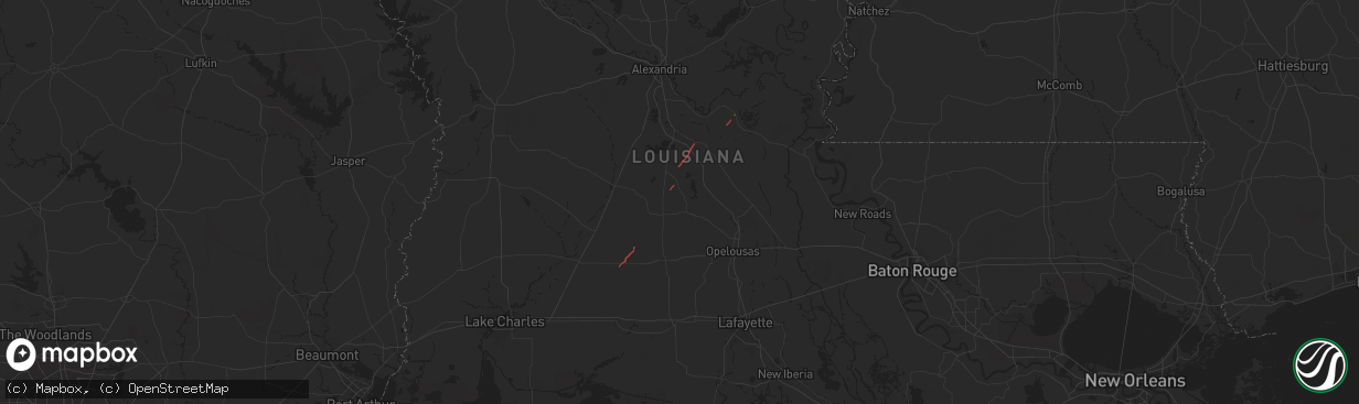 Hail map in Ville Platte, LA on November 5, 2024