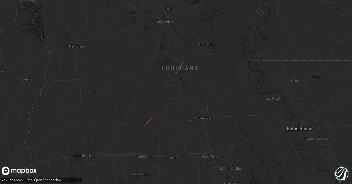 Hail map in Ville Platte, LA on November 5, 2024