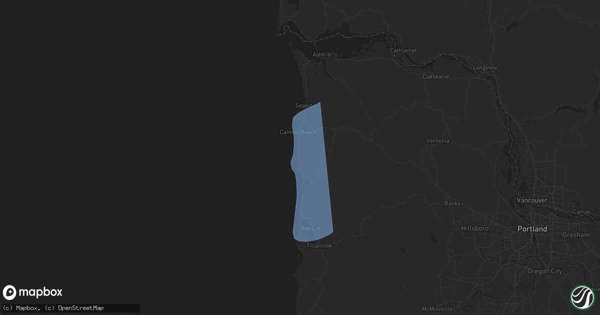 Hail map in Arch Cape, OR on November 5, 2025