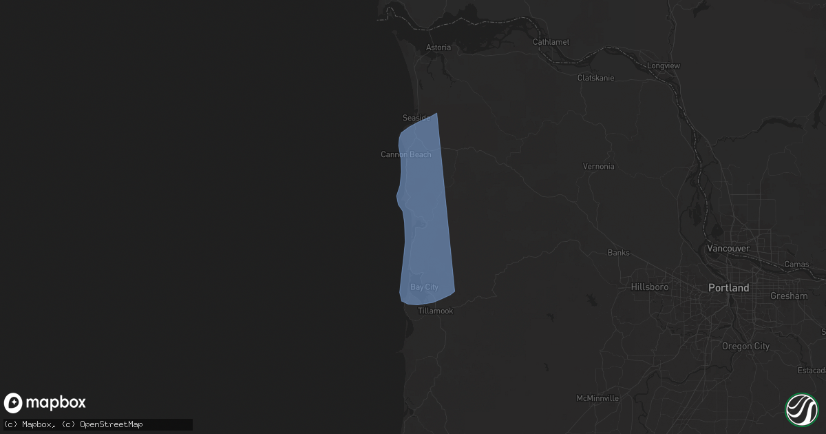 Hail map in Manzanita, OR on November 5, 2025