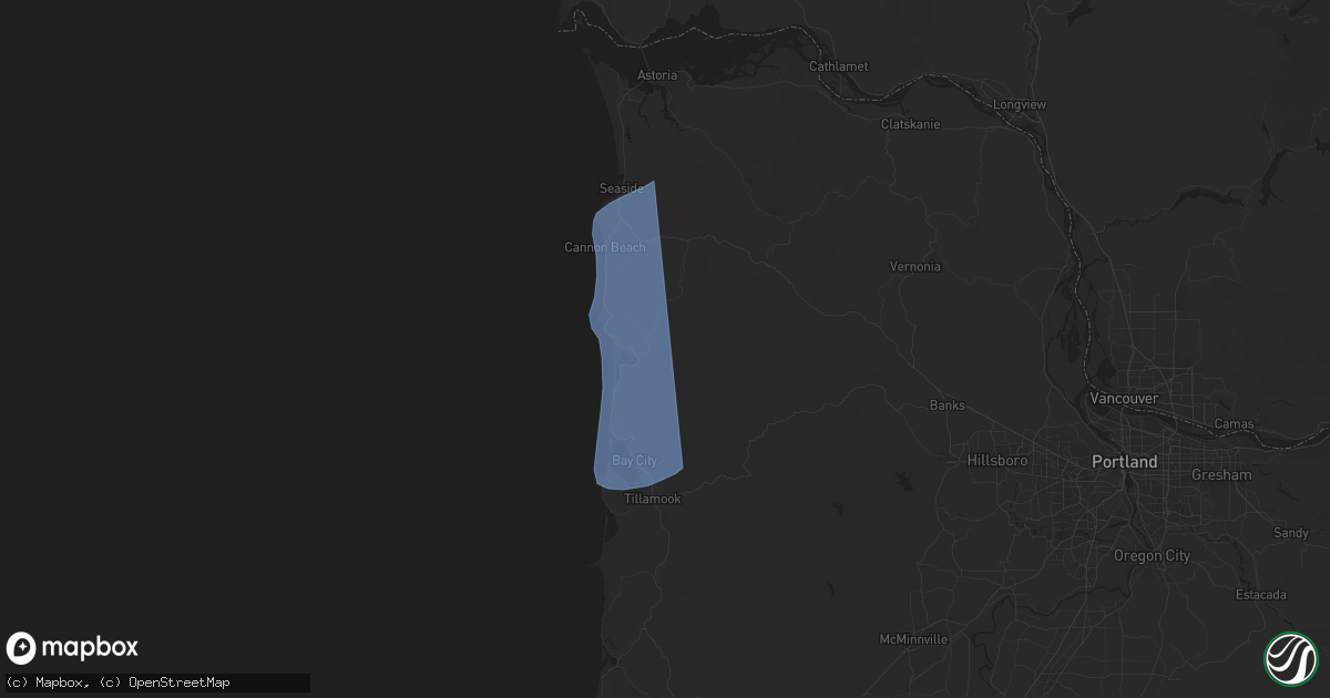 Hail map in Nehalem, OR on November 5, 2025
