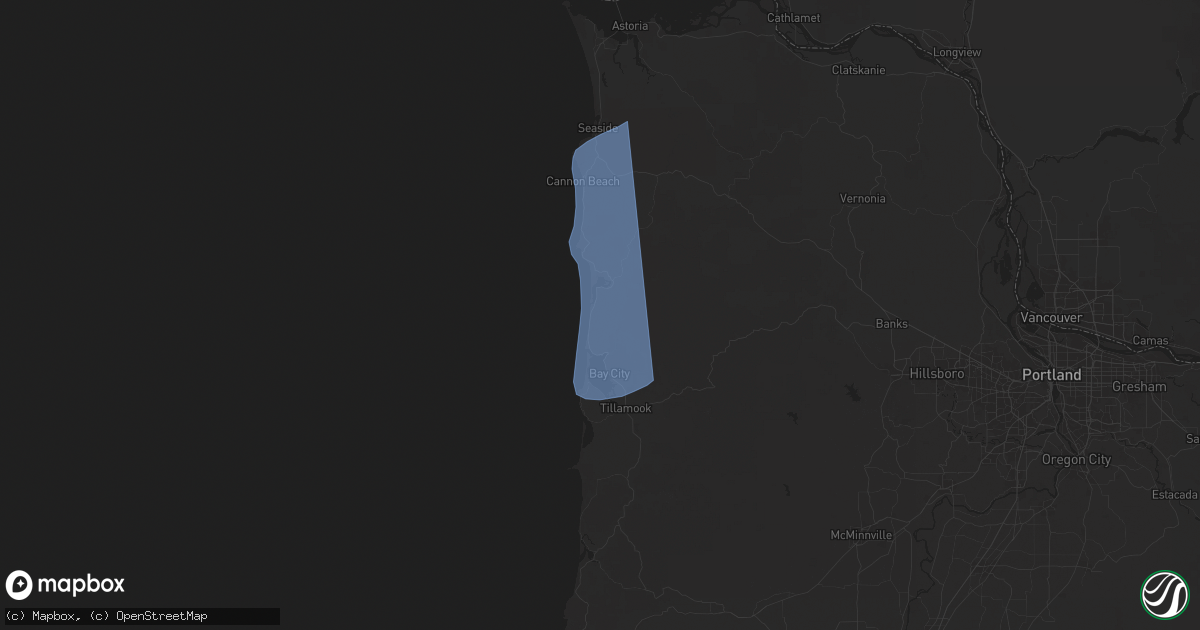 Hail map in Rockaway Beach, OR on November 5, 2025