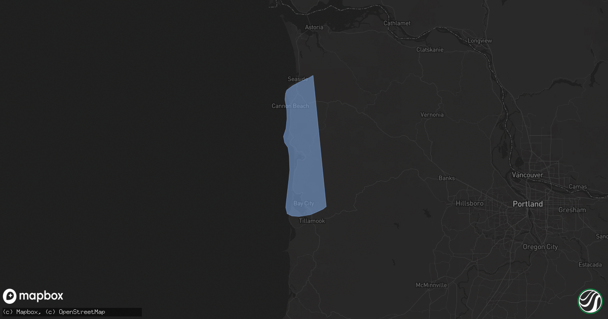 Hail map in Wheeler, OR on November 5, 2025