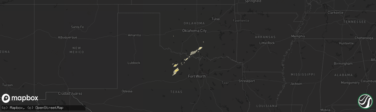 Hail map in Oklahoma on November 6, 2011