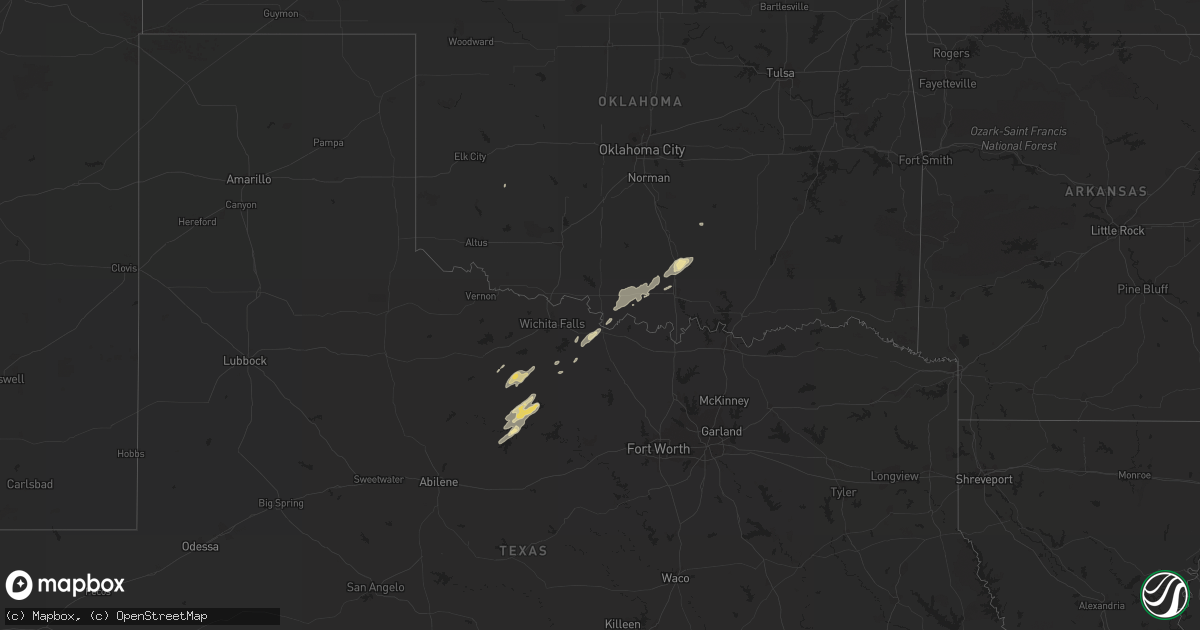 Hail map in Oklahoma on November 6, 2011