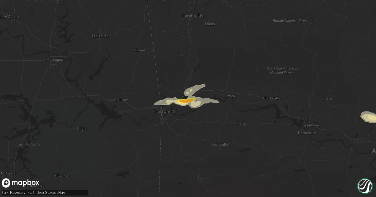 Hail map in Alma, AR on November 6, 2017