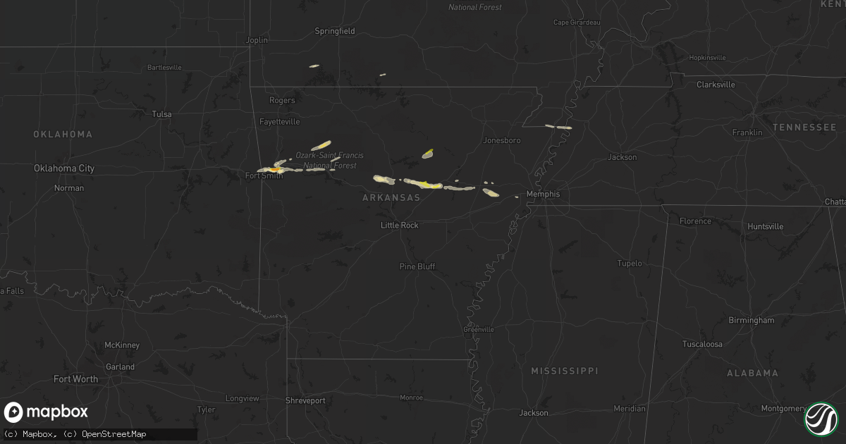 Hail map in Arkansas on November 6, 2017