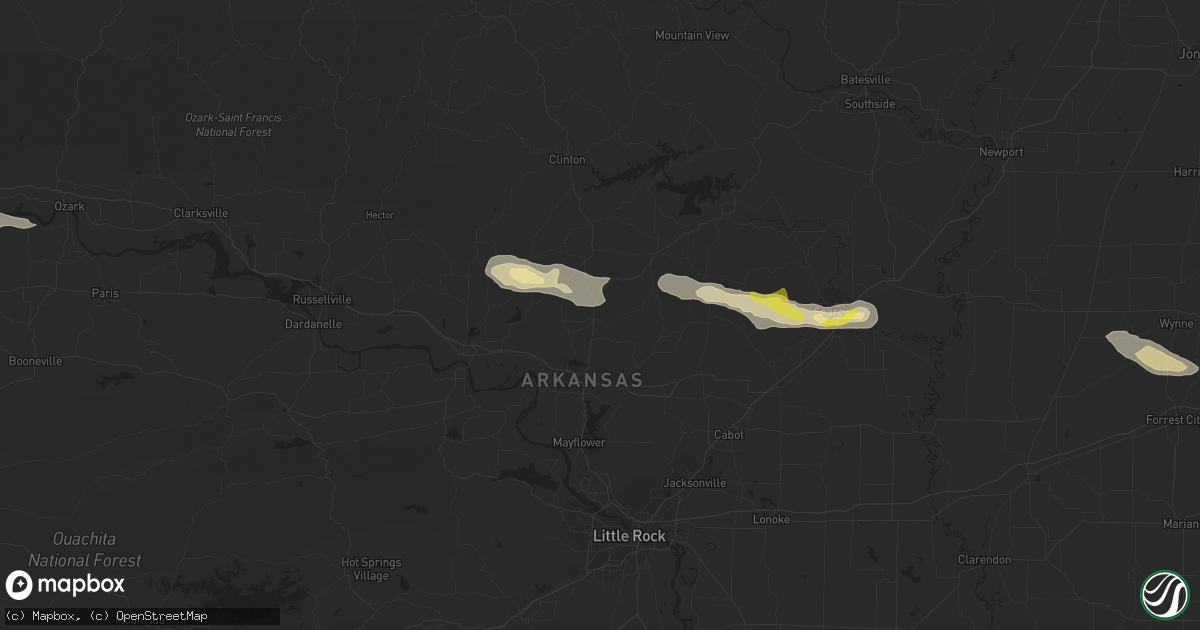 Hail map in Greenbrier, AR on November 6, 2017