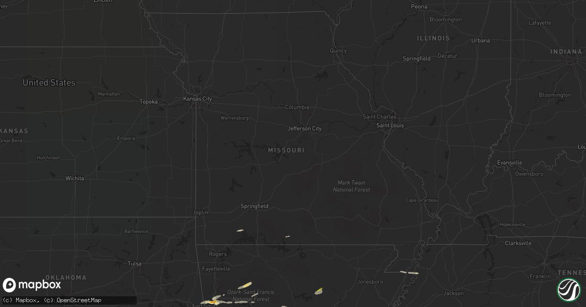 Hail map in Missouri on November 6, 2017