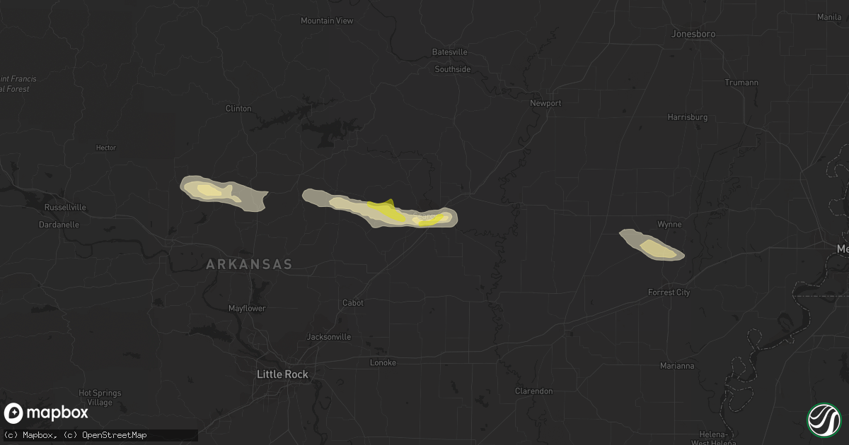 Hail map in Searcy, AR on November 6, 2017