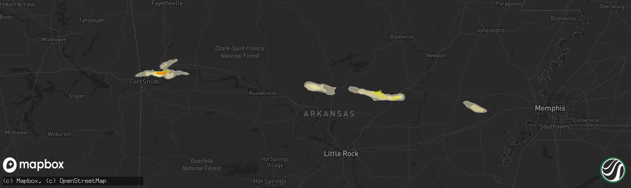 Hail map in Springfield, AR on November 6, 2017