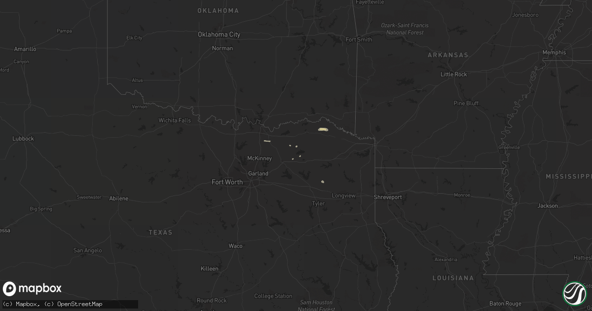 Hail map in Texas on November 6, 2018