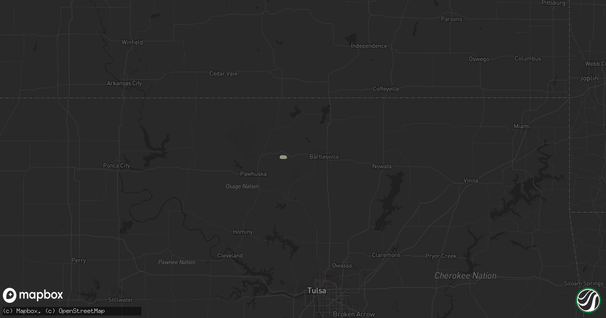 Hail map in Bartlesville, OK on November 6, 2019