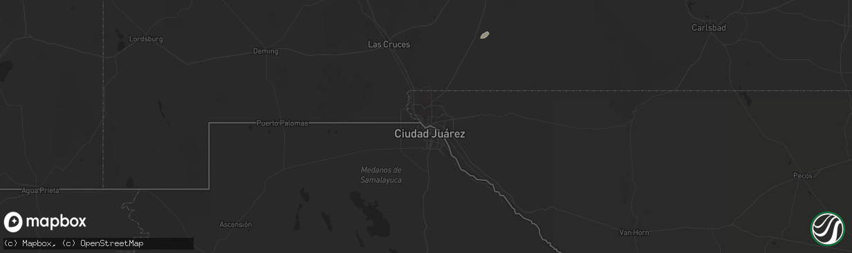 Hail map in El Paso, TX on November 6, 2019