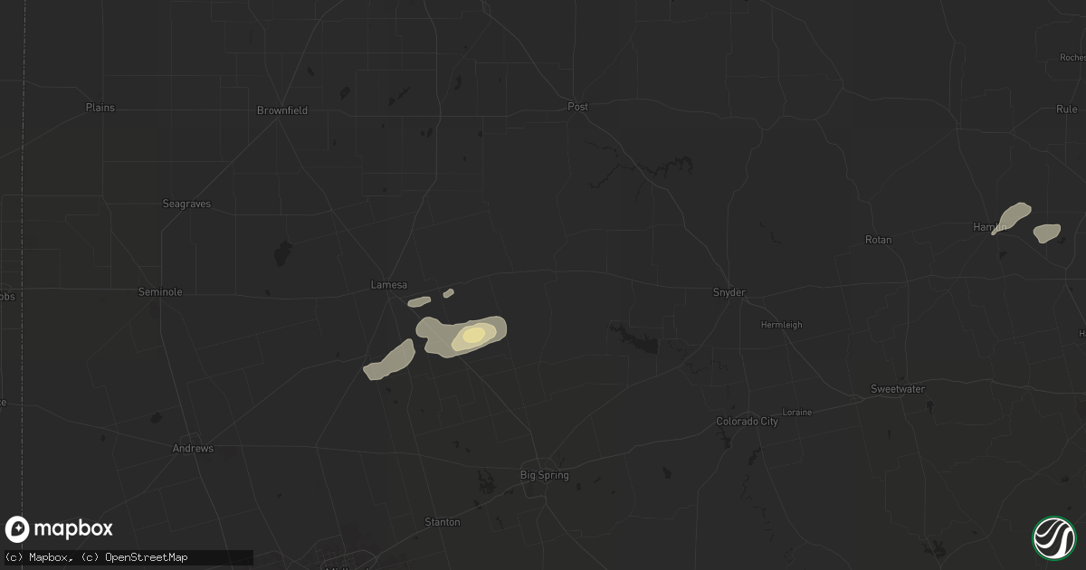 Hail map in Gail, TX on November 6, 2019