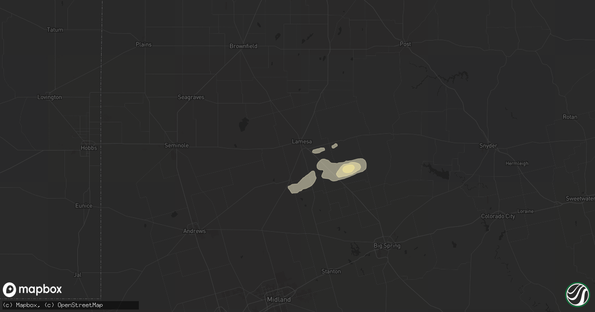 Hail map in Lamesa, TX on November 6, 2019