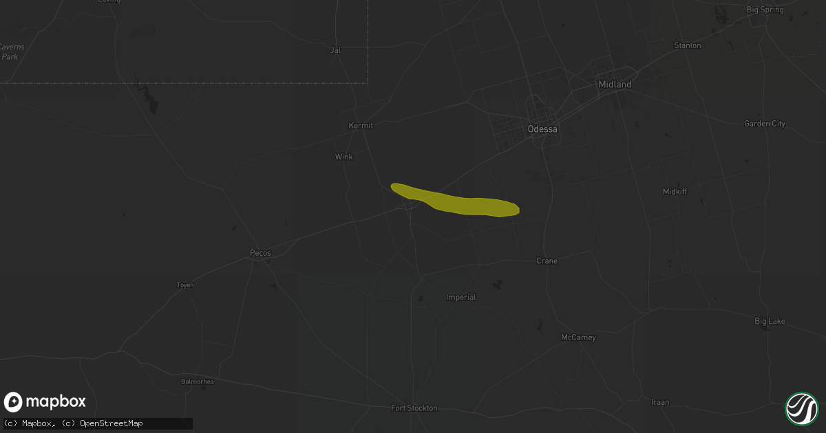 Hail map in Monahans, TX on November 6, 2019