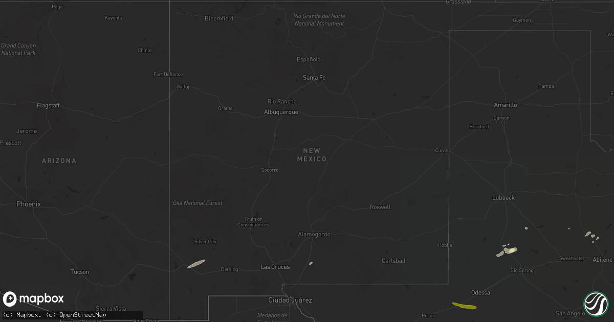 Hail map in New Mexico on November 6, 2019