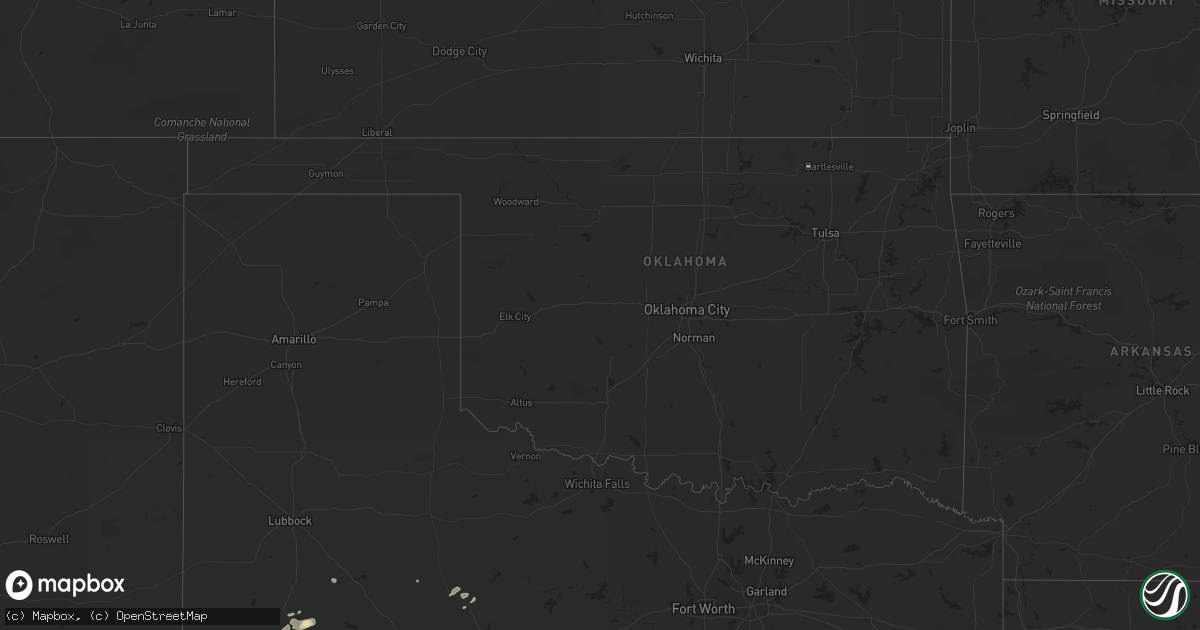 Hail map in Oklahoma on November 6, 2019