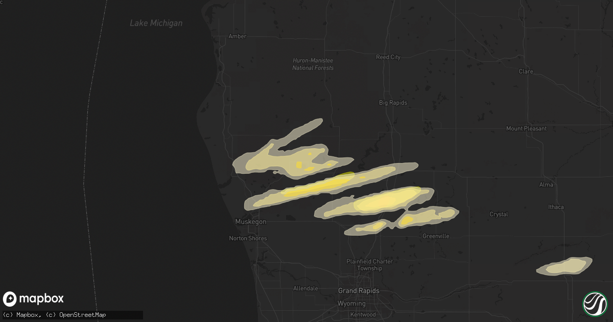 Hail map in Fremont, MI on November 6, 2023