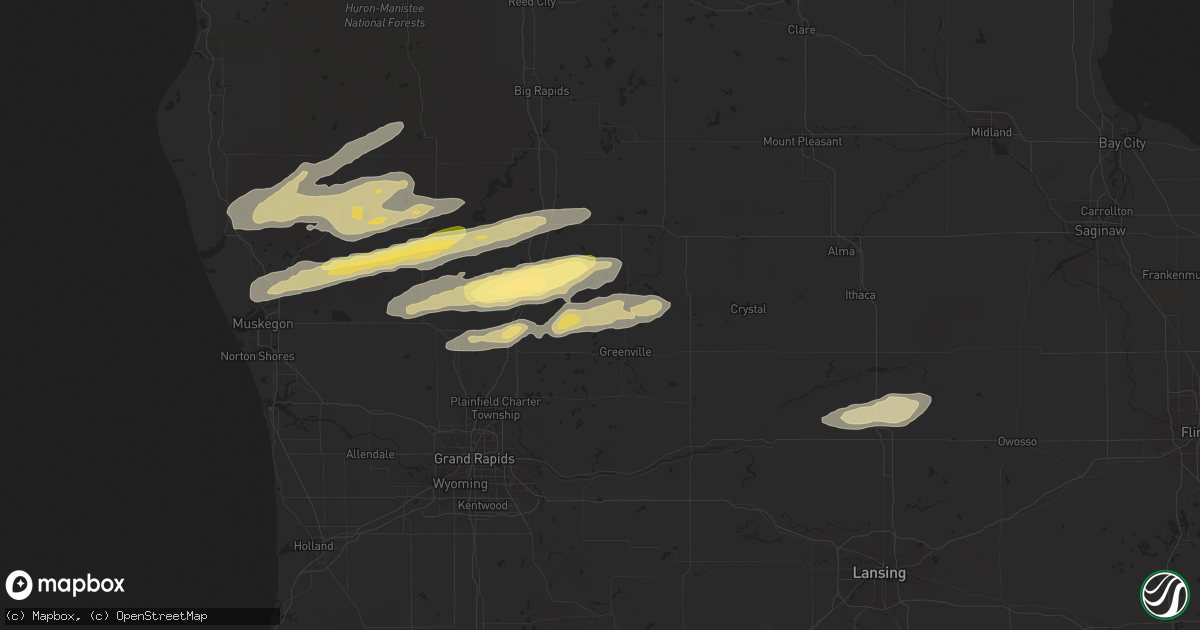 Hail map in Gowen, MI on November 6, 2023