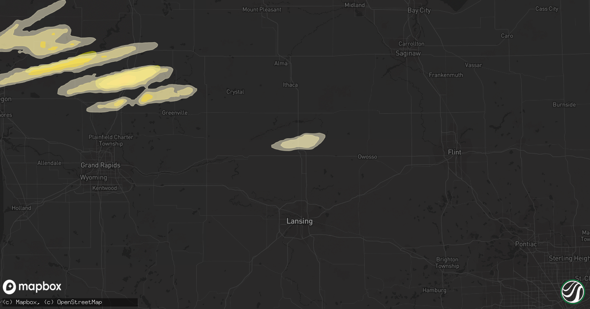 Hail map in Saint Johns, MI on November 6, 2023