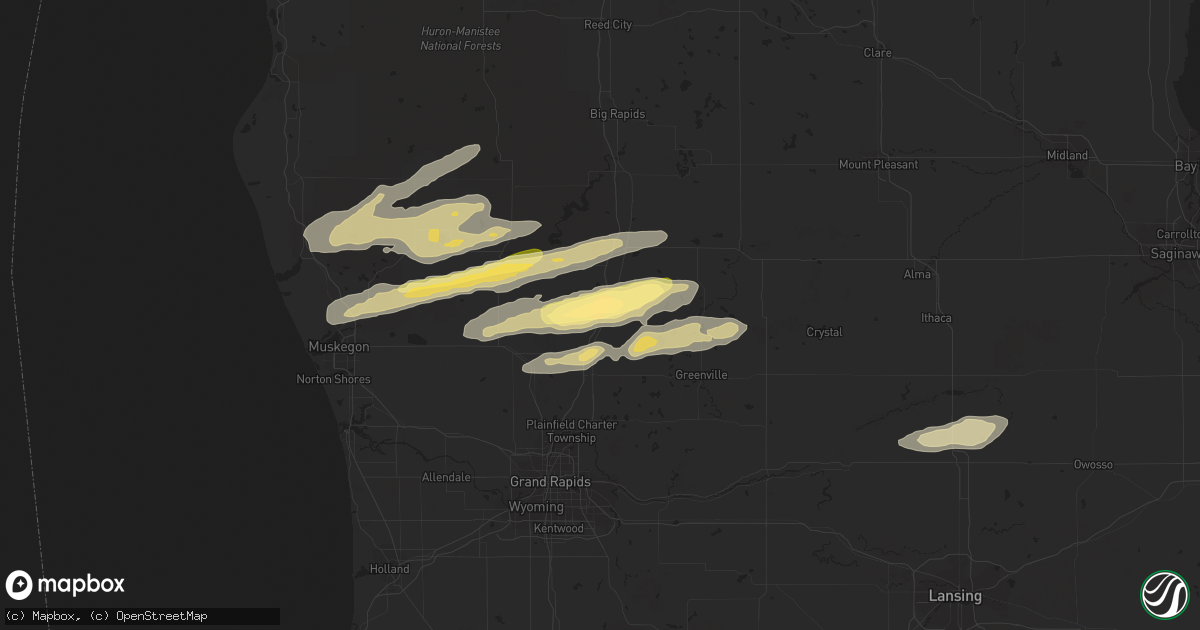 Hail map in Sand Lake, MI on November 6, 2023
