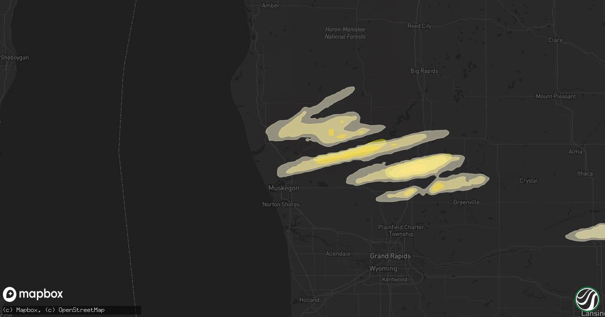 Hail map in Twin Lake, MI on November 6, 2023