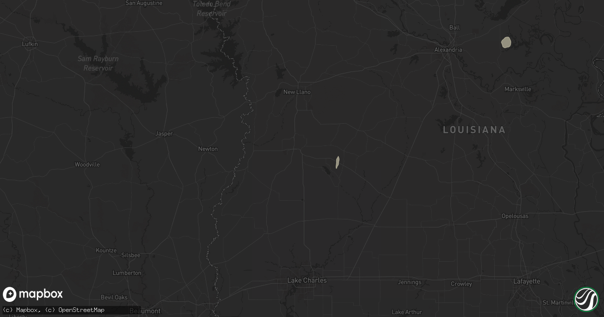 Hail map in Deridder, LA on November 6, 2024