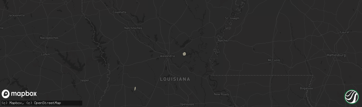 Hail map in Deville, LA on November 6, 2024