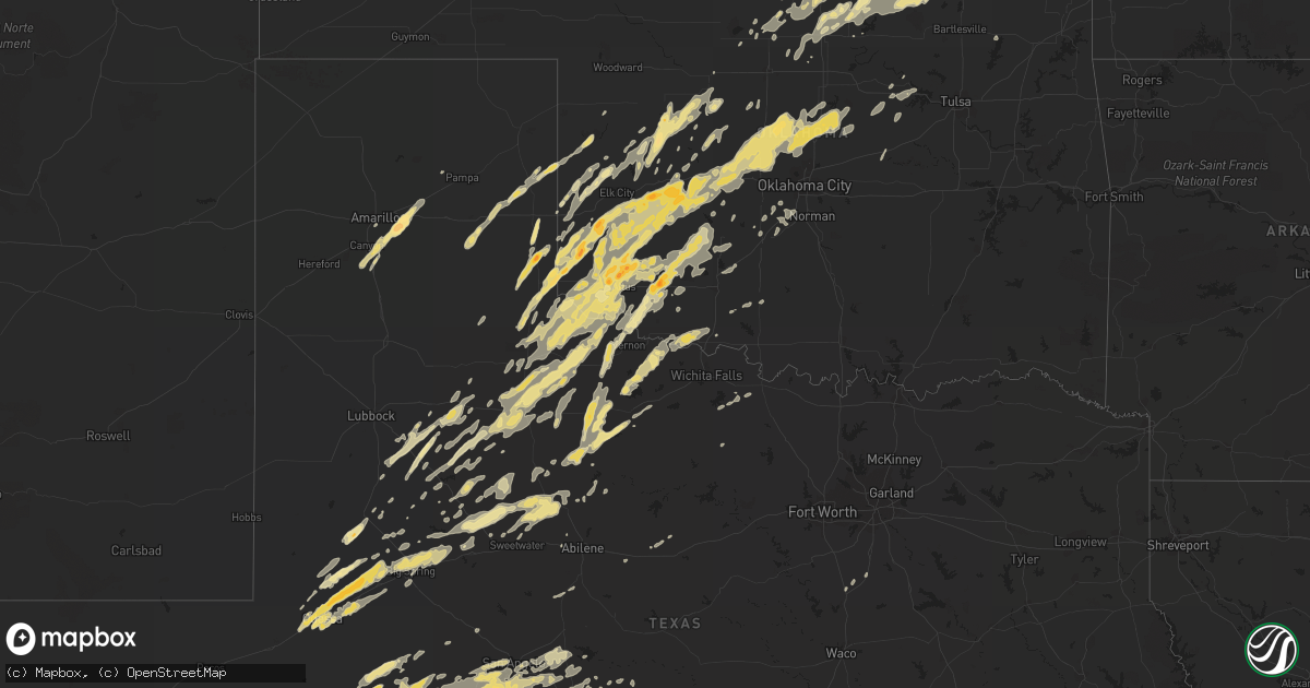 Hail map in Texas on November 7, 2011